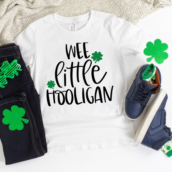 Chemise Wee Little Hooligan, chemise pour enfants de la Saint-Patrick, chemise pour enfants de la Saint-Patrick, chemise de la Saint-Patrick, t-shirt mignon pour enfants, porte-bonheur, porte-bonheur