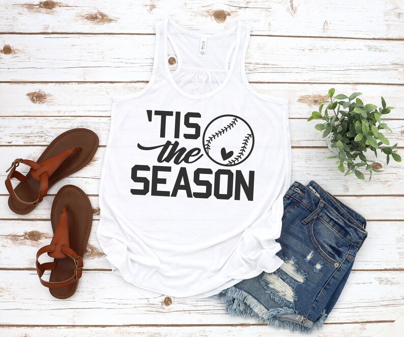 Tis the Season Baseball Shirt Baseball Season Baseball Mom Shirt Softball Mom Women/'s Tanks Eat Sleep Baseball Baseball Tank