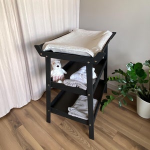 Natural Changing Baby Table, Changing toddler Tray On Wheels, Changing Table Organizer, Baby Table Station, Nursery Table
