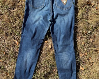 AEAE■Heart Embroidery Jeans ■送料込 Hand Embroidered Heart Jeans, Handmade Jeans, Hand