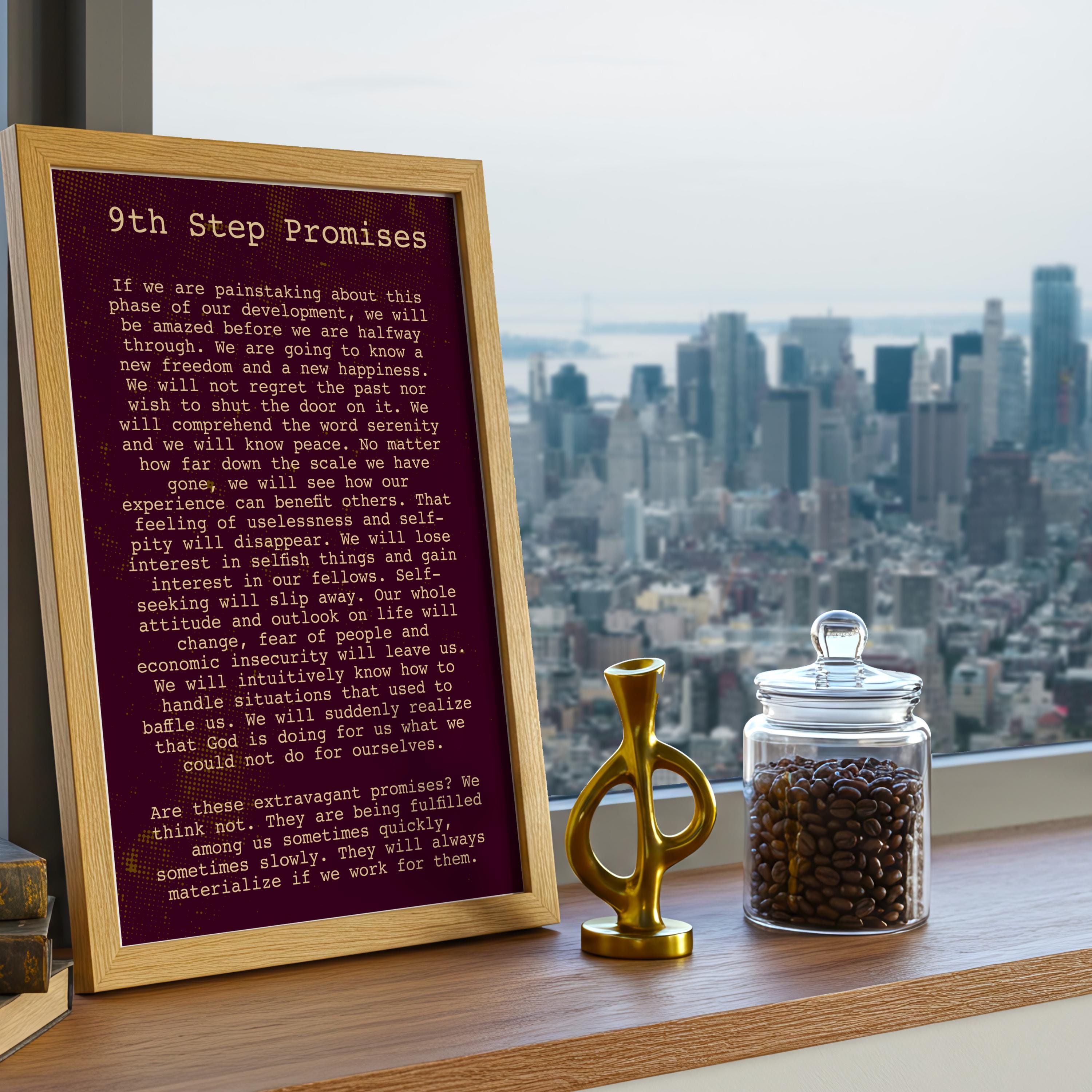9th Step Promises Print for Addiction and Recovery, Mental Health ...