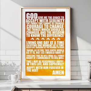 Gelassenheit Gebetsdruck, inspirierendes Poster für Frieden, Anleitung, psychische Gesundheit, Hoffnung und Motivation