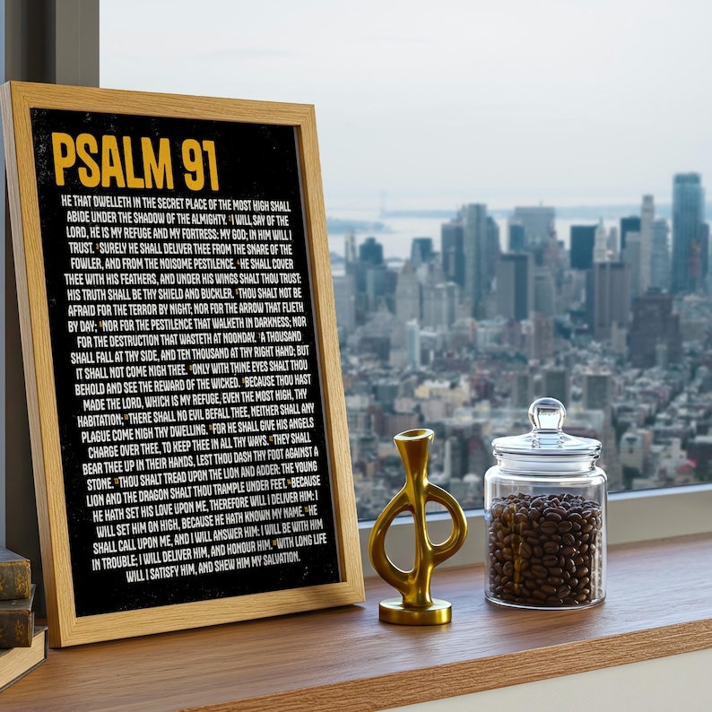 Psalm 91 Print – Christian Wall Art, Bible Verse Scripture Poster in ...