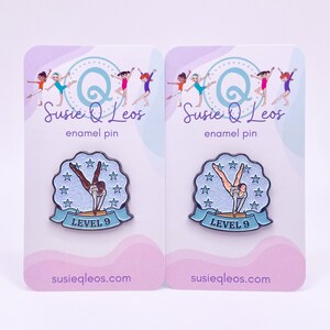 Level 9 Gymnastics Enamel Pin, gymnastics pin, gymnastics charm