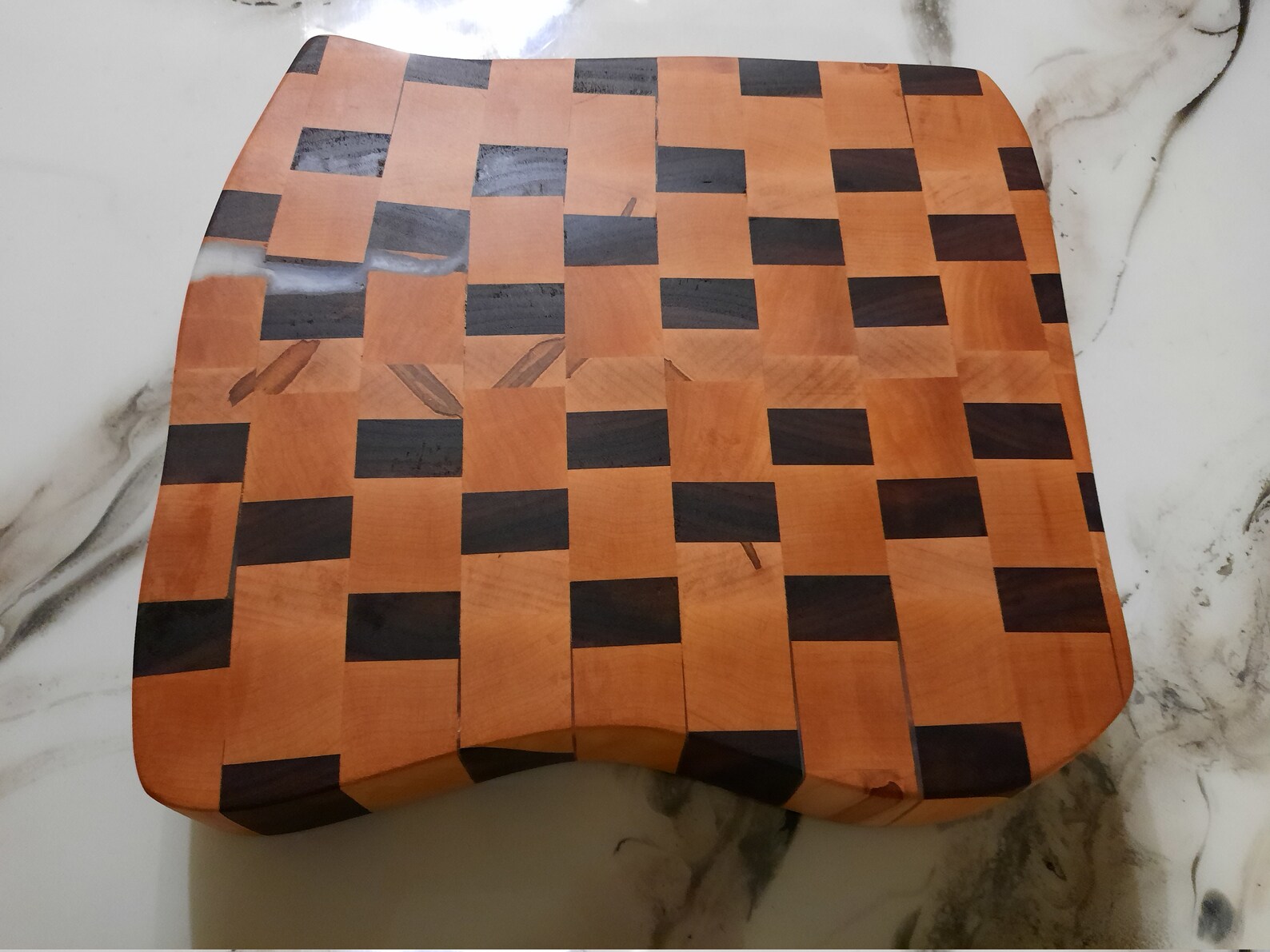 End Grain Scrap Wood Cutting Board Etsy