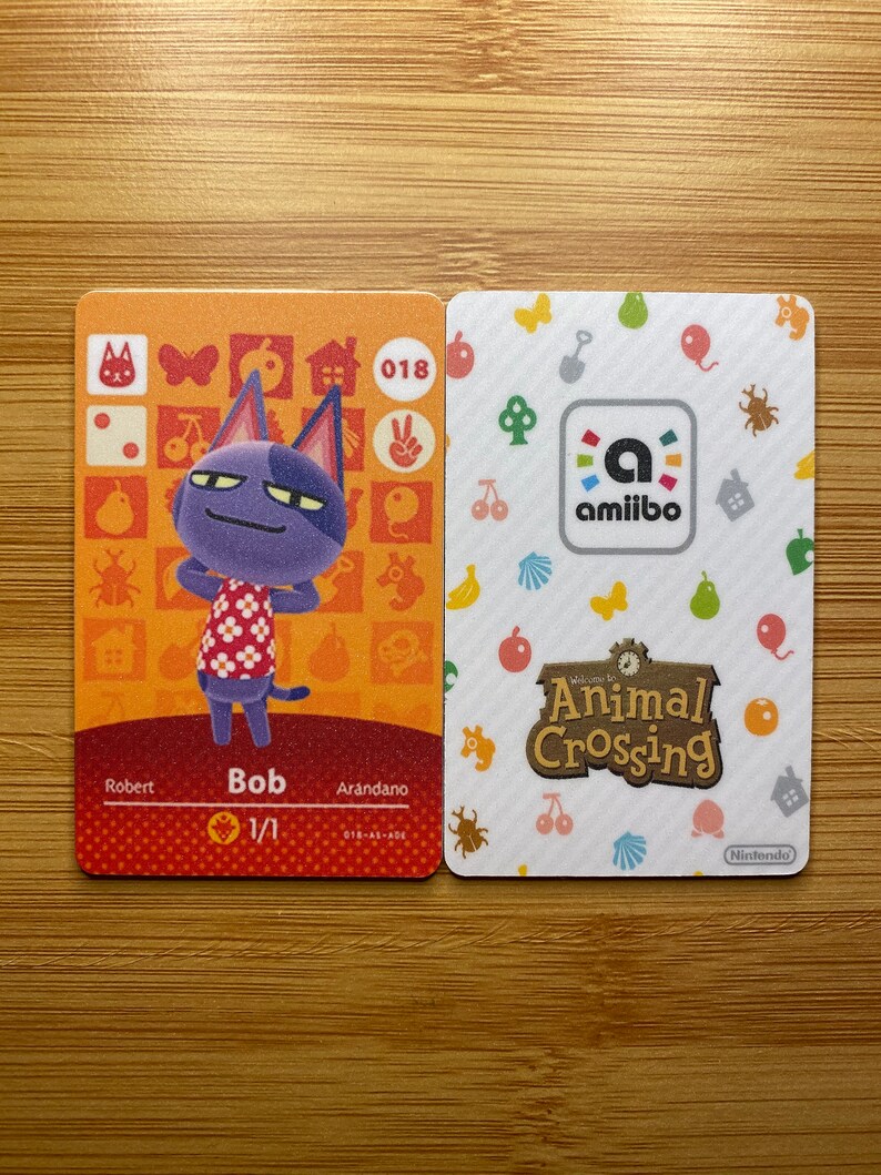 Animal Crossing Amiibo Cards Tangy Kiki Ankha Bob Kid Etsy