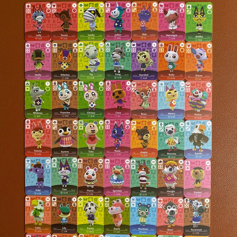 72 Amiibos Set Animal Crossing New Horizon Amiibo Custom | Etsy