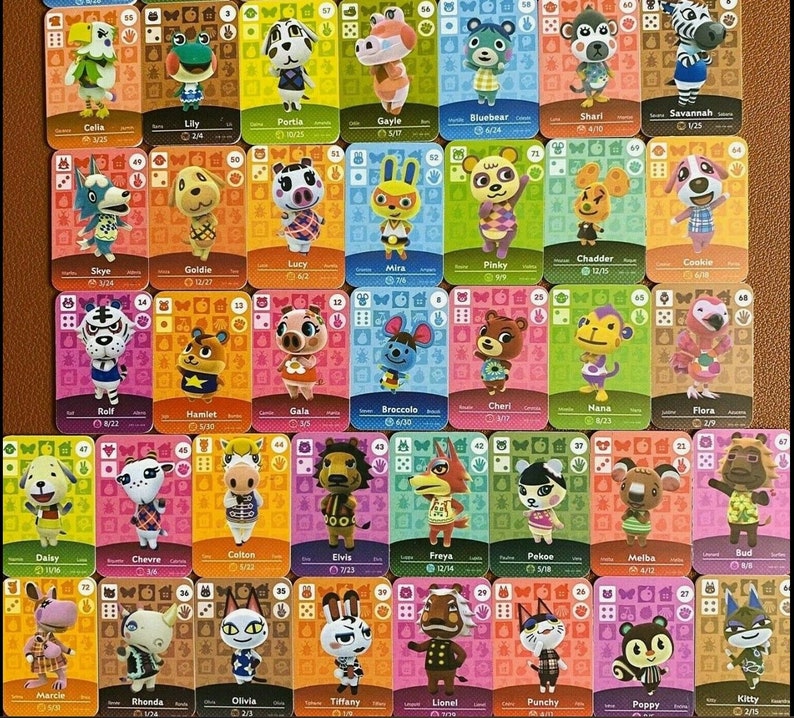 72 Amiibos Set Animal Crossing New Horizon Amiibo Custom | Etsy