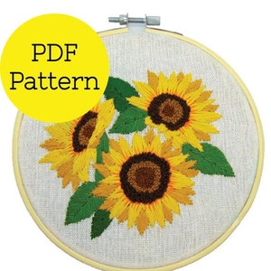 Sunflowers Embroidery Pattern