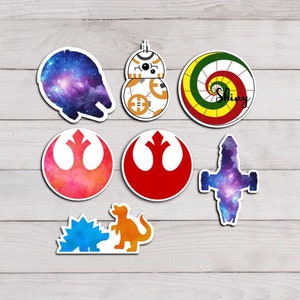 Sci Fi Stickers - Firefly and Star Wars. Serenity, Millennium Falcon and BB-8