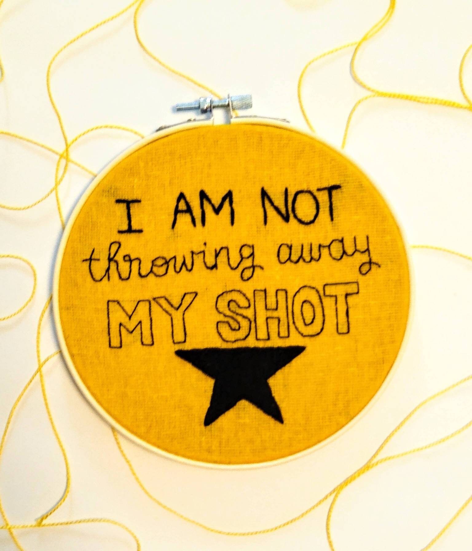 Hamilton Embroidery Pattern I Am Not Throwing Away My Shot Etsy