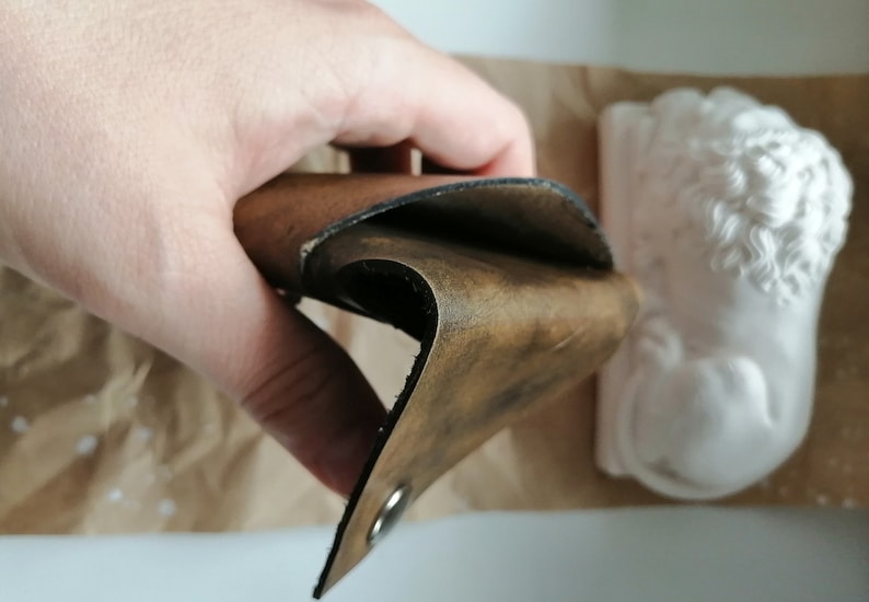 Boho wallet for coins Brown leather pouch Leather purse as a gift for husband