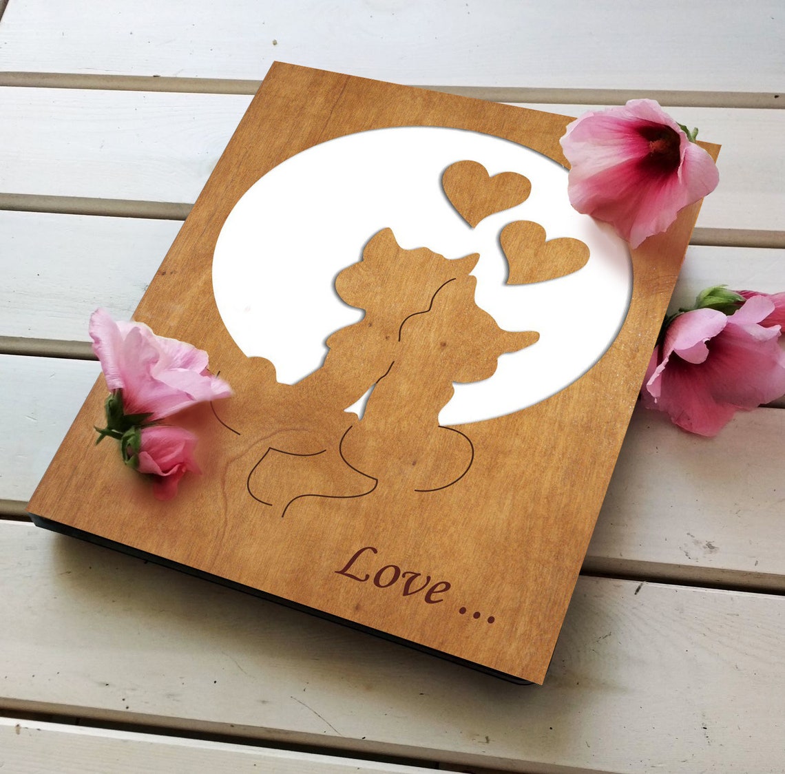 Geschenk für HaustierLiebhaber Laser graviert Holz Postkarten Etsy