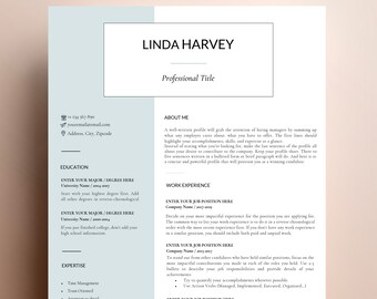 Plantilla de CV simple Word ⎥ CV de 1 página y CV de 2 páginas ⎥ Plantilla de CV
