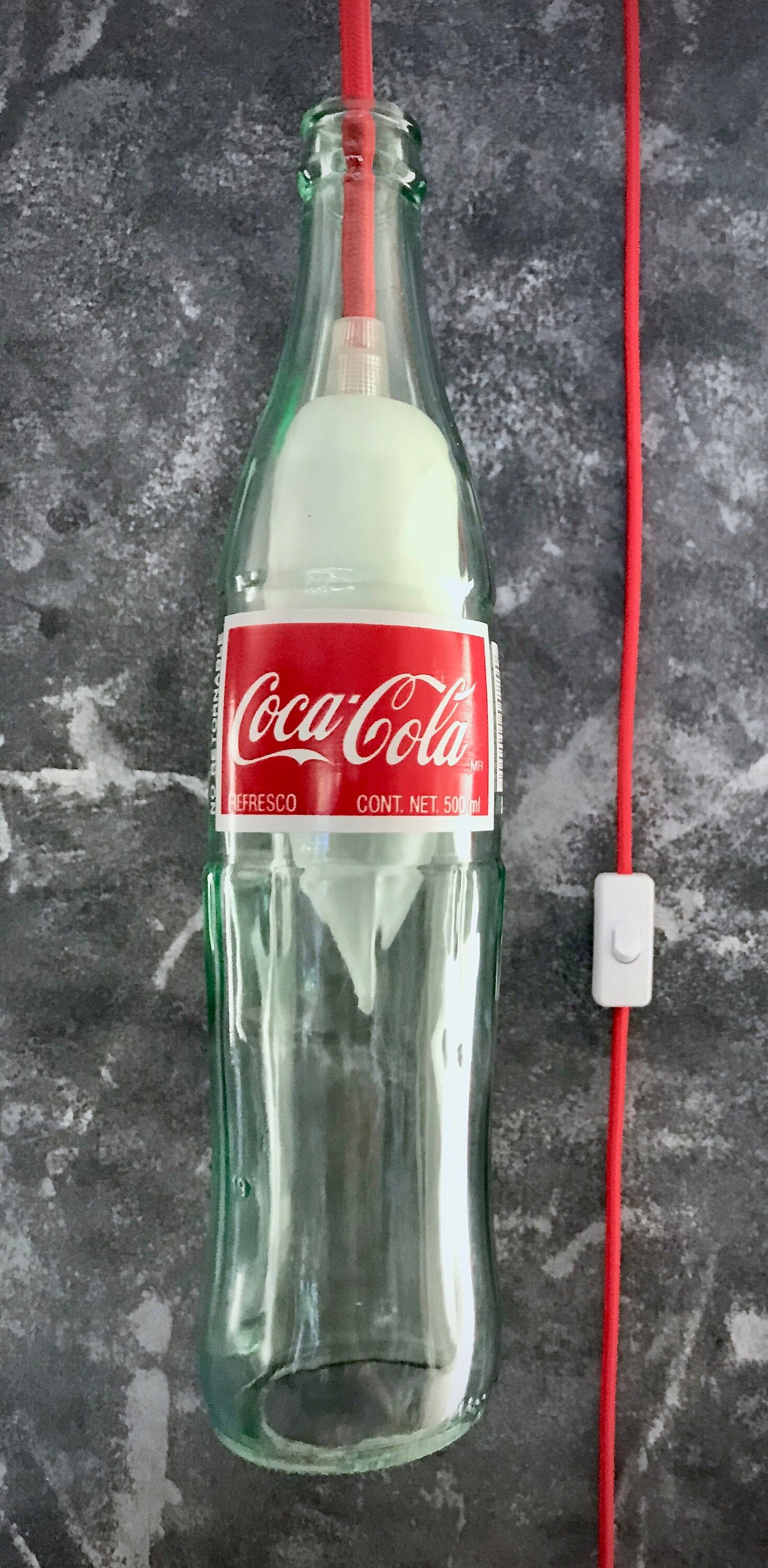 Cocacola Bottle Pendant Light, Upcycle, Found Objects, Lighting