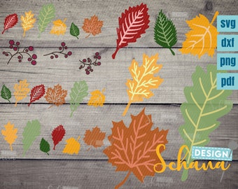 autumn cut file leaves svg dxf png digistamp greenery coloring page for kids for autumn