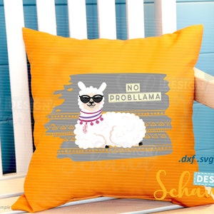 Llama No Probllama Alpaka  cut file 5 versions - SVG DXF PNG -  cut out- walltsticker -  iron on - patches