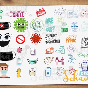 Archivo de trazador Corona pandemia Covid19 cuarentena 2020 EPS SVG DXF png jpg pdf licencias de uso gratuito Silhouette Scan n cut cut file clipart