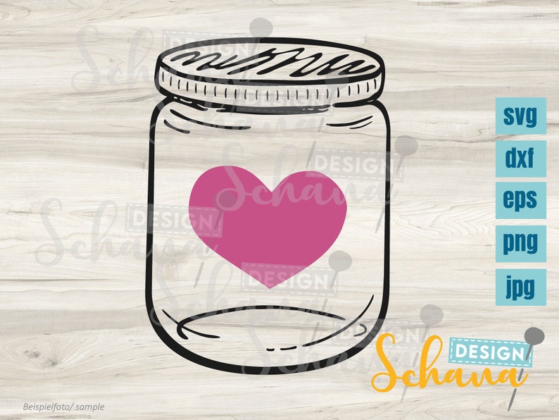cutfile heart love in a jar sweet for shirt kids jpg eps SVG DXF