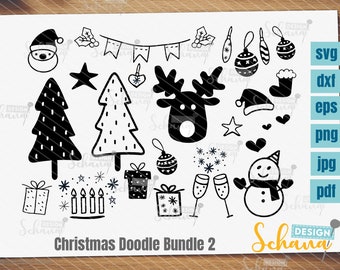 Plotterdatei Weihnachtsset Nummer 2 doodle svg dxf png jpg pdf eps Plotterdatei audrucken Digistamp paper  Bügelbild Xmas Weihnachten Elch