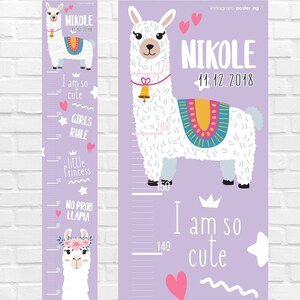 Growth Chart Llama New Baby Gift Baby Shower Baby Boy Gift Baby Girl Gift Personalised Gift Baby Room Gift Home Decor And Gifts Pink Nursery