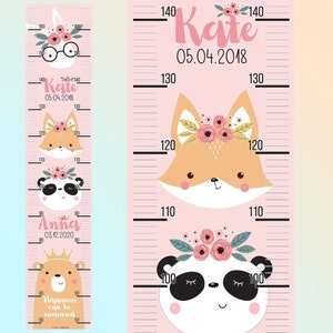 Groeigrafiek tweeling baby cadeau schattige bos dieren roze kinderkamer prints cadeau voor meisjes nieuwe baby cadeau Memorial ornament broer of zus cadeau babygrow