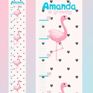 Growth Chart Personalized Flamingo Pink Bedroom Girls Nursery Prints Granddaughter Grandchild Grandson Baby Shower Gift Personalised Gifts