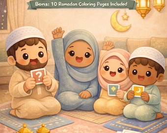 Trivia-spel Ramadan | Familie islamitische vragen + kleurplaten (pdf)