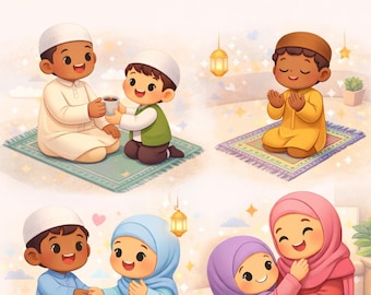 Sunnah-flashcards voor kinderen | Kaarten met islamitische dagelijkse gewoonten | Leer de soennah door middel van kleurrijke missies | Educatieve afdrukbare moslimkinderen