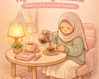 Hijabi-kleurboek voor tieners | Gezellige zelfverzorging moslimmeisje (afdrukbare pdf)