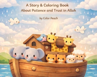 Kleurplaat Profeet Nuh – Kawaii islamitisch verhaal, kinderactiviteit (pdf-download)