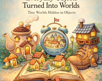 Kleurboek grillige werelden | Fantasieobjectkunst (digitale download)