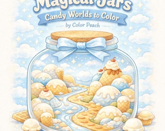 Kleurboek Kawaii snoeppotten | Fantasiewerelden voor kinderen (pdf-patroon)