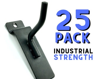 Slatwall Hooks 2" Black Retail Display Garage Peg Hook Heavy Duty 25 Count