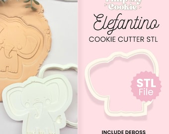 Cookie Cutter with Cookie Cutters, Elephant Cookie Cutters STL