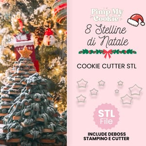 File STL Cookie cutter, 8 Stelline di Natale tagliabiscottti e formina  con file STL,