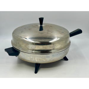 Vintage Farberware 12&quot; Electric Skillet/Fry Pan 310-B Stainless Steel w-Dome Lid