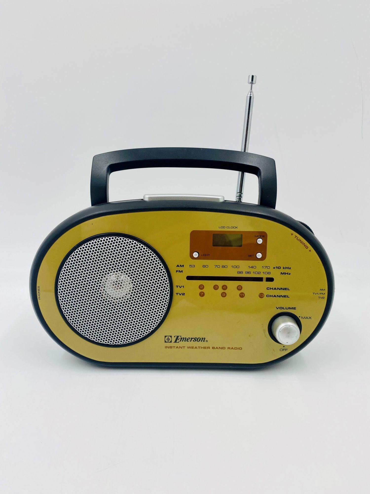 Emerson Portable AM/FM/TV/Weather Radio wClock and Fine Tune Etsy