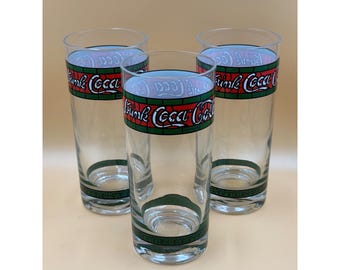 Vasos de Coca-Cola vintage estilo Tiffany con vidrieras para beber, agua o cócteles.