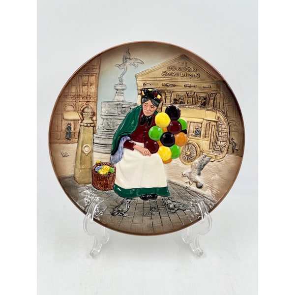 VTG Royal Doulton Balloon Lady D6649 Decorative Plate - Signed by Dawn Lammas