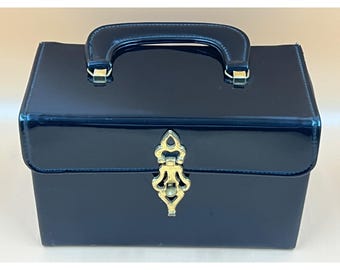 Vintage 1960&#39;s &quot;Smartstyle&quot; Black Patent Leather Box Purse/Handbag - RETRO