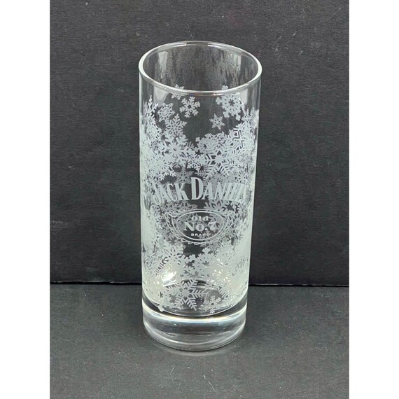 Jack Daniel's Christmas Holiday Snowflake Tall Highball Glass Cups Set Of 6 NEW 