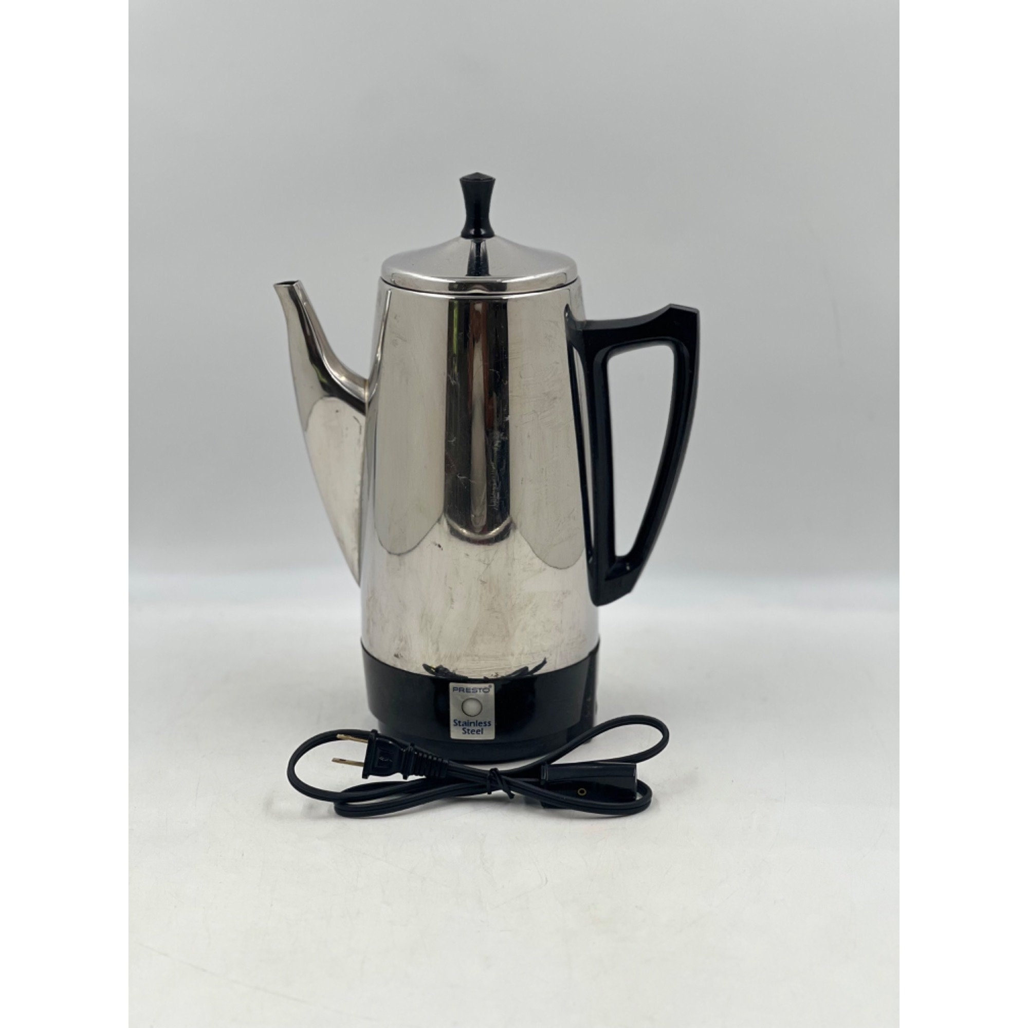 Presto Percolator Coffee Pot Stainless Steel 2 to 12 Cups Model 0281104  Tested
