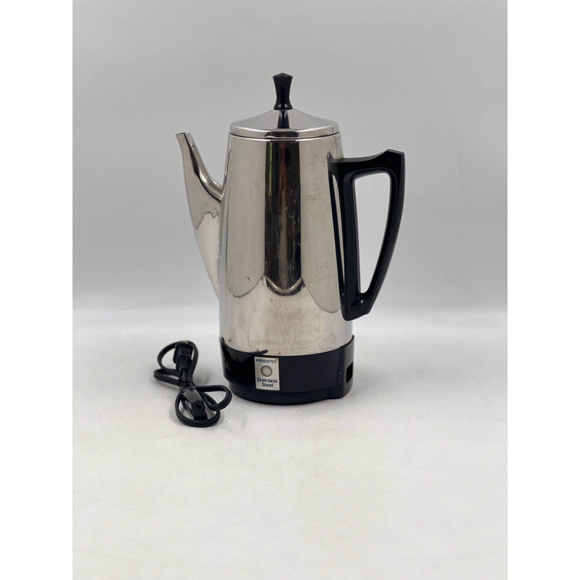 Vintage Presto Coffee Percolator Maker Stainless Steel Model 0281104 12 Cup