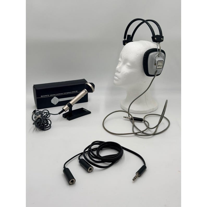 Divisor de auriculares JAX/micrófono de condensador Sony/grabadora de cinta VTG imagen 5