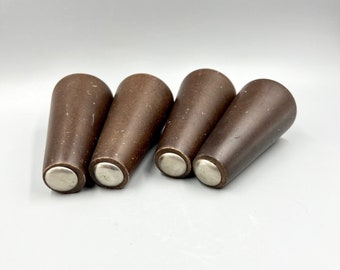 4 Vintage Tapered Wooden Legs - Mid Century Modern Style - Hollywood Regency - 3&quot;long w/o Screw