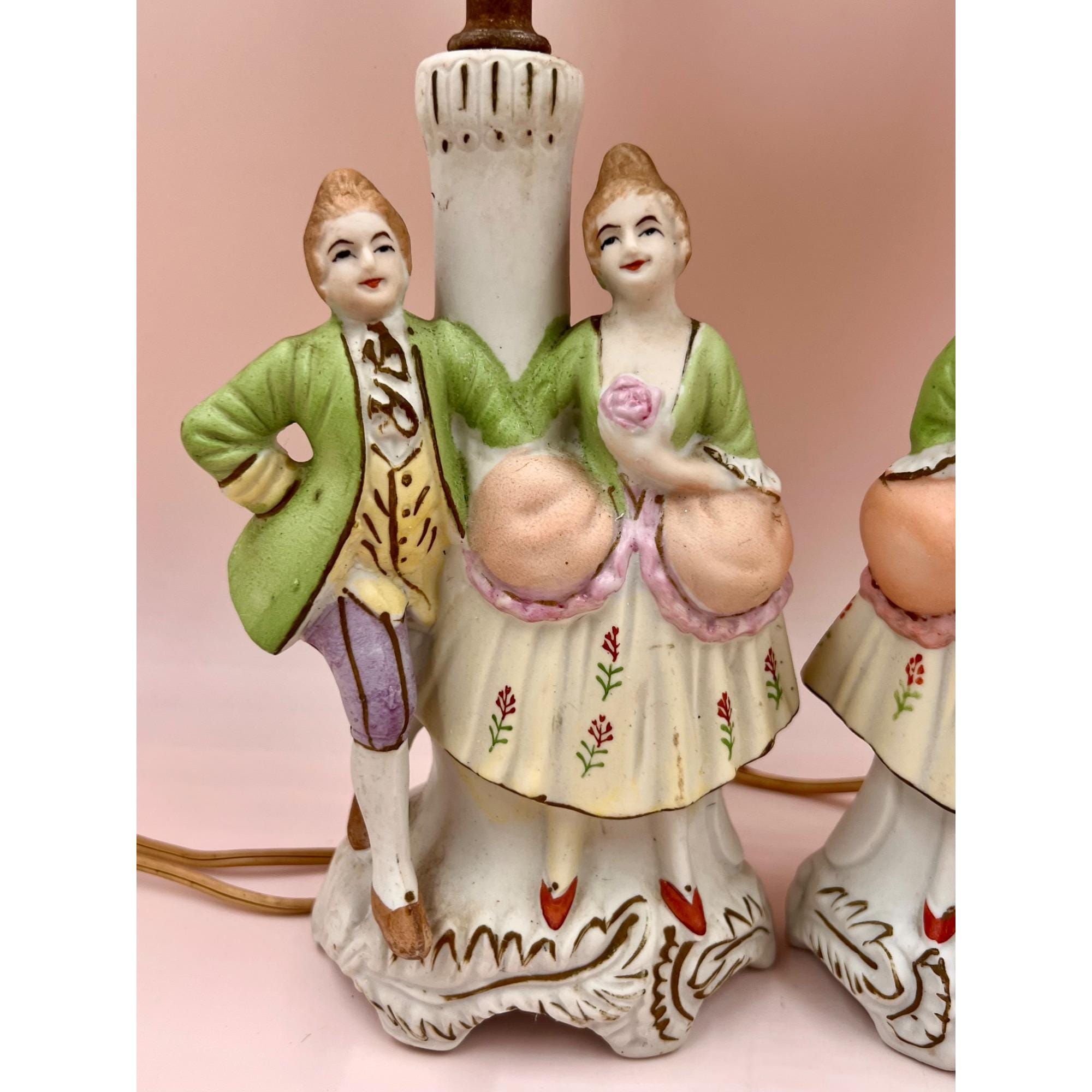 Vintage 1950's Occupy Japan Colonial Lamps - Man & Woman - Very