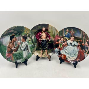 Vintage 1985 knowles &quot;The King and I&quot; Sammelteller - Lot von 3 w-COA