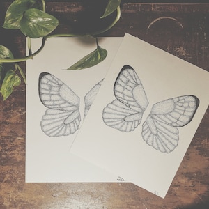 DIGITALE DOWNLOAD Dot Work Butterfly Print Wall Art