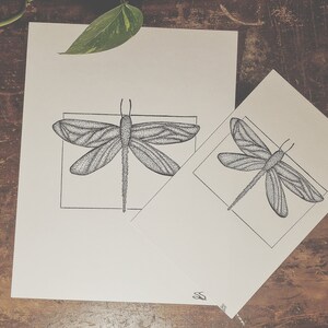 Dot Work Dragonfly Print Wall Art (8.5x11)